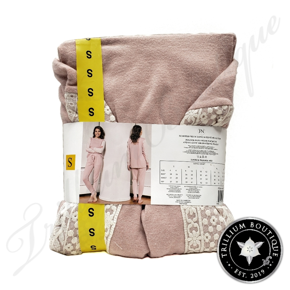 Flora Nikrooz Women's Lounge Pajama Set Pink Lace - Picture 5 of 6